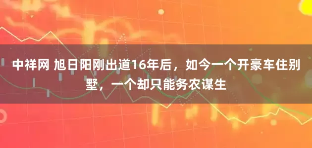 中祥网 旭日阳刚出道16年后，如今一个开豪车住别墅，一个却只能务农谋生